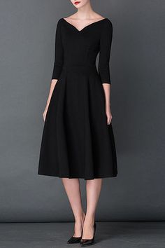 Church Attire, Midi Dress Style, V Neck Midi Dress, Shalwar Kameez, Office Dresses, Dress Midi, Country Girl, Black Dresses