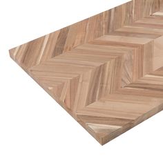 a close up of a wooden chevron pattern on a table top with white background