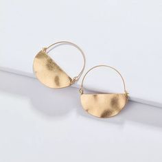 Gold Plated Half Circle Hoop Earrings Black Diamond Earrings Studs, Anthropologie Earrings, Black Diamond Studs, Black Diamond Earrings, Metal Drop, Geode Earrings, Anthropologie Jewelry, Statement Drop Earrings, Gold Diamond Earrings