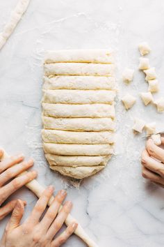 the dough is rolled up and ready to be baked