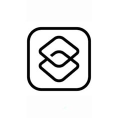 the logo for an app that is designed to look like a square, black and white icon