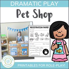 a printable pet shop for kids with pictures and instructions to help them learn how to use