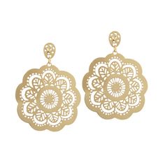 Indulge in the beauty and elegance of our Bella Lace Post Drop Earrings. The golden flower design, adorned with delicate crystals, adds a touch of sophistication to any outfit. Elevate your style with these timeless and versatile earrings that will have you blooming all year round.