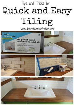 there are pictures of different types of tiles and how to use them in the bathroom