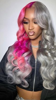 Server Hacks, Pink Hairstyles, Hair 2025, Grey Wigs, Luxury Room, Beautiful Hair Color, Dope Hairstyles, Colored Wigs, Colorful Hair