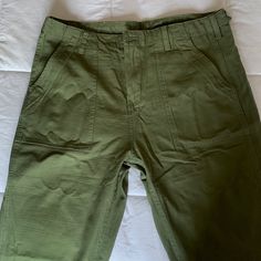 Madepants Size 32, Olive Color. Brand New, Never Worn, In Original Packaging. High Waist Green Bottoms With Patch Pockets, Green High Waist Bottoms With Patch Pockets, Green Utility Bottoms With Welt Pockets, Green Straight Pants With Patch Pockets, Green High-waisted Pants With Hip Pockets, Green Straight Cargo Pants With Welt Pockets, Green Tapered Leg Work Pants With Patch Pockets, Green Work Pants With Patch Pockets And Tapered Leg, Green Bottoms With Welt Pockets