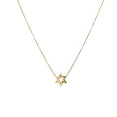 14K Gold Star of David Chain Necklace  14K Yellow Gold Star: 0.25 Diameter 16 Long Yellow Gold Charm Necklace With Star Of David Charm, Yellow Gold Star Necklace With Clavicle Chain, Dainty Yellow Gold Star Of David Necklace, Formal White Gold Star Of David Necklace, Gold Star Of David Necklace In 14k Gold, 14k Gold Star Charm Pendant Necklace, 14k Gold Star Charm Necklace, 14k White Gold Star Of David Necklace, 14k Gold Pendant Necklace With Star Charm