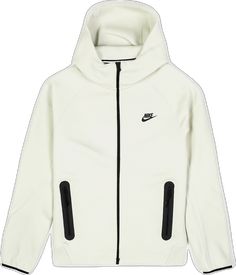 White Hoodie For Light Sports, White Hooded Hoodie For Light Sports, Nike Sporty Fleece Jacket For Streetwear, Modern Hooded Track Jacket For Winter, Functional White Hoodie With Adjustable Hood, Nike Hoodie Track Jacket For Streetwear, Nike Casual Hooded Jacket For Streetwear, Nike Athleisure Hooded Jacket With Ribbed Cuffs, White Fleece Hooded Sportswear Jacket