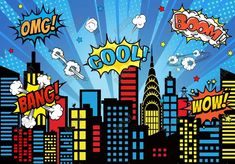 Gatsby Superhero Cityscape Photography Backdrop Gbsx-00592 - Gatsby Backdrop Superman Backdrop, Birthday Picture Backdrop, Avengers Backdrop, Cityscape Backdrop, Superhero Backdrop, Superman Photos, Birthday Photo Backdrop, Superhero Background, Photo Backdrop Birthday