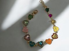 💖 Add a pop of color to your style with our adorable Heart Drop Oil Enamel Bracelet! This cute accessory features vibrant candy colors that will brighten up any outfit. Perfect for layering or wearing solo, it's the ideal statement piece for every fashionista. 🌈✨ Whether you're dressing up for a party or just having a casual day out, this bracelet is sure to turn heads. Gift it to a friend or treat yourself--you deserve it! 🎁💕 Key Features: Colorful heart design Made with high-quality enamel Candy Bracelet, Colorful Candy, Enamel Bracelet, Cute Heart, Colorful Heart, Bracelet For Women, Candy Colors, Chain Link Bracelet, Heart Design