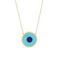 Jennifer Meyer | Turquoise Inlay Evil Eye Necklace Yellow Gold Evil Eye Round Necklace, Yellow Gold Evil Eye Round Pendant Necklace, 14k Yellow Gold Evil Eye Necklace, Yellow Gold Evil Eye Pendant Necklace, Yellow Gold Evil Eye Round Pendant Jewelry, Yellow Gold Lapis Lazuli Minimalist Jewelry, Yellow Gold Evil Eye Round Pendant, Minimalist Yellow Gold Lapis Lazuli Jewelry, Minimalist Round Evil Eye Jewelry