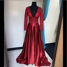 Reposhing This Item I Purchased From @Styleuboutique. This Is Beautiful And I Bought It As Part Of An Elaborate Costume But Never Wore It. Long Sleeved Gown, Sleeved Gown, Long Sleeve Gown, Red Purple, Color Purple, Lady In Red, Prom Dresses, Prom, Wine