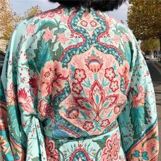 FREE SHIPPING Boho 2 Piece Women Set Kimono Top And Maxi Skirt In Peacock Floral Print Kimono sleeves Wrap tie 2018 hippie chic Bohemia set JKP1672 - Allkpop Shop Hippie Style Multicolor Wrap Kimono, Hippie Multicolor Wrap Kimono, Bohemian Multicolor Patterned Kimono, Bohemian Patterned Multicolor Kimono, Multicolor Boho Print Hippie Kimono, Hippie Multicolor Boho Print Kimono, Fitted Floral Kimono For Festival, Fitted Bohemian Kimono For Festivals, Bohemian Pink Kimono With Boho Print