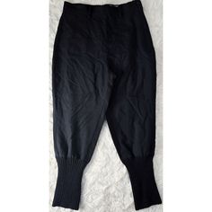 Yohji Yamamoto Black Wool Pants. Tapered Legs With Knit Hems. Inseam Is 24.5 Inches. Rise Is 13 Inches. Waist Is 14 Inches Across The Front. Side Zipper Closure With Button. Excellent Condition. Marked A Size 3 Which Is A Medium. No Stretch. Y3 Adidas Yohji Yamamoto, Yohji Yamamoto Trousers, Black Wool Pants, Yohji Yamamoto T Shirt, Yohji Yamamoto Fall/winter 1999, Japan Color, Vintage Japan, Wool Pants, Yohji Yamamoto