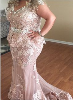 prom dress#evening dress#plus size prom dress#lace evening dress#beaded prom dress#prom dress long Maternity Evening Gowns, Elegant Evening Dresses Long, Plus Size Mermaid, Lace Prom Gown, Cap Sleeve Prom Dress, Mother Of Bride Dresses, Plus Size Evening Gown, Bride Dress Lace, Mermaid Prom Dresses Lace