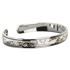 Solid 925 Sterling Silver Hawaiian Scroll with Black Border Cuff BangleItem Number: B5016All weights and measurements are approximate and may vary slightly from listed information as below:Weight: 9.7-36.9 gramBand Width: 6mm, 8mm, 10mm, 12mm, 15mm, 18mmMaterial: 925 Sterling SilverThis beautiful bangle is made with 925 (92.5%) Sterling Silver which is the highest concentration of silver allowed in jewelry. Laser engravings are for the inside of the bangle ONLY. Once an item has been engraved it Classic Etched Cuff Bracelet For Anniversary, Formal Adjustable Etched Cuff Bracelet, Formal Sterling Silver Bracelets With Engraving Option, Vintage Silverware Jewelry, Bali Jewelry, Hawaii Jewelry, Hawaiian Jewelry, Silverware Jewelry, Business Checks