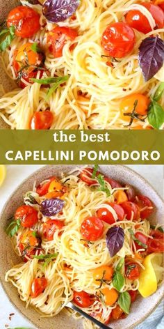 the best spaghetti with tomatoes and basil in a bowl