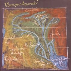 a chalkboard drawing with the names of different rivers