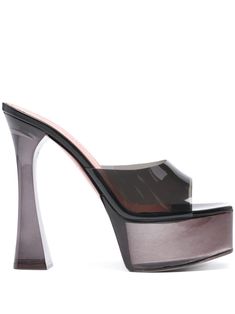 PVCBLACK AMINA MUADDI DALIDA GLASS SLING PVC HEEL MULES Amina Muaddi Heels, Glass Heels, Platform Mules, Amina Muaddi, Heel Mules, Womens Mules, Kinds Of Shoes, Transparent Design, Louis Vuitton Shoulder Bag