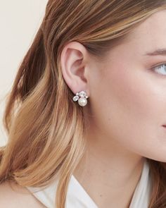 Laura Pearl Studs for Brides Bridal Earrings Studs Pearl, Luxury Pearl White Delicate Earrings, Classic White Round Cut Pearl Earrings, Large Pearl Earrings Studs, Pearl Stud Statement Earring, Wedding Earrings Studs, Bridal Earrings Studs, Wedding Studs, Pearl Earrings Wedding