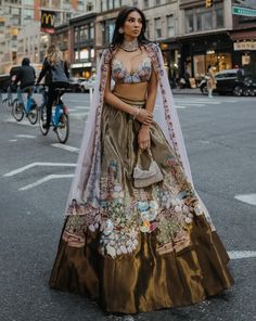 Our ‘Divergence’ two tone antique gold tissue appliquéd and embellished lehenga, cutwork blouse and tulle dupatta. DELIVERY TIMEPlease allow 6-8 weeks for your outfit to arrive. FABRIC DETAILSTissue Dry cleaning only. Aisha Rao, Gold Lehenga, Cutwork Blouse, Indian Outfits Lehenga, Wedding Lehenga Designs, Designer Party Wear Dresses, Indian Couture, Lehenga Designs, Indian Fashion Dresses