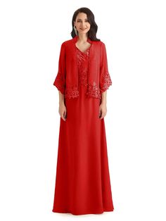 Red Red V-neck Chiffon Wedding Dress, Red V-neck Chiffon Dress For Wedding, Elegant Red Chiffon Dress With V-neck, Georgette Dress For Mother Of The Bride, Formal Georgette Mother Of The Bride Dress, Dresses With Lace, Bridesmaid Dresses Online, Satin Bridesmaid Dresses, Custom Size Dresses