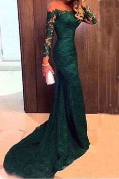 Prom Dresses With Sleeves #PromDressesWithSleeves, Lace Prom Dresses #LacePromDresses, Prom Dresses 2018 #PromDresses2018, Prom Dresses Mermaid #PromDressesMermaid, Prom Dresses Green #PromDressesGreen Sukienki Maksi, Mermaid Prom Dresses Lace, Prom Dresses Long Lace, Chique Outfits, Cheap Evening Dresses, Long Sleeve Prom, Lace Prom Dress, Wardrobe Classic, Green Prom Dress