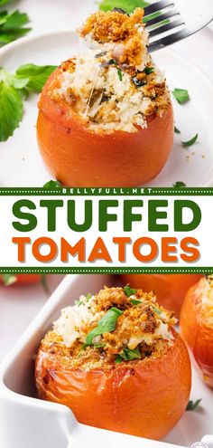 Wondering what to make with tomatoes? Try this fun little vegetarian dinner idea for some stuffed air fried veggies! This veggie side recipe is a delightful combination of different cheeses, herbs, and seasonings. Save this yummy tomato recipe for later! Stuffed Tomatoes Recipes, Stuffed Foods, Great Vegetarian Meals, Different Cheeses, Tomatoes Recipes, Summer Flavors, Stuffed Tomatoes, Side Dishes For Chicken, Tummy Yummy