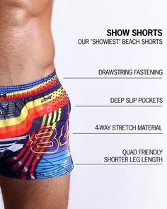 These are BANG!’s SHOWIEST beach shorts ever. Ready to show off! Show those legs. Show those quads. Show them all you got! We cut these beach trunks as short as we could. We even went 1” shorter than our Beach Shorts in the outer seam to take these beachwear bad boys to a new show-stopping level. Served just like vintage rugby or volleyball shorts, but with BANG!’s signature shape enhancing tweaks. Meet your new partner in crime to hit the beach or pool in a perfect fitting swimsuit ready to put Bottoms With Built-in Shorts For Beach Party, Beachy Swim Trunks With Built-in Shorts, Stretch Beachwear Shorts For Beach Party, Stretch Shorts For Beach Party, Sporty Short Boxer Briefs For Beach Season, Summer Water Sports Shorts, Beachwear Shorts For Water Sports During Beach Season, Beach Season Bottoms With Built-in Shorts For Beach Party, Sports Boxer Briefs With Built-in Shorts For Beach Season