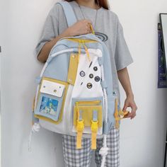 Women Backpack Solid Color Cartoon School Backpack · Shop Zola · Online Store Powered by Storenvy Cute School Uniform Outfits, School Uniform Outfits, Backpacks For Women, Go Back To School, Baby Blue Color, Student Bag, Baby Blue Colour, Backpack Travel Bag, Cute Backpacks