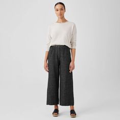 A lighter take on denim. The wide-leg pant featuring a fly front closure and pockets. Lightweight and soft in a textural blend of hemp and cotton. Made in a Fair Trade Certified™ factory. Wide Leg Bottoms For Casual Gatherings In Fall, Fall Casual Wide Leg Bottoms, Wide Leg Bottoms For Fall Casual Gatherings, Fall Wide Leg Bottoms For Casual Gatherings, Casual Flax Wide Leg Pants For Work, Casual Wide Leg Pants For Work In Flax Color, Wide-leg Linen Jeans For Work, Relaxed Fit Linen Wide-leg Jeans, Linen Pants With Cropped Leg For Fall