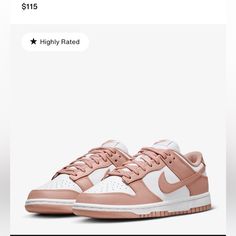 Nike Dunk Low Top Womens - Size 7 In White/Rose Whisper Nike Dunk Low Rose Whisper, Dunk Low Rose, Kids Uniforms, Warm Palette, Nike Models, Heritage Fashion, Hummel Sneaker, Nike Sneakers