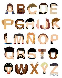 the letters are made up of different types of people's hair and beards