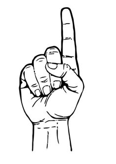 a hand making the peace sign with its fingers in black and white, on a white background