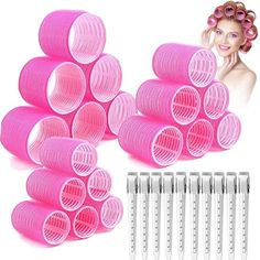 YouNuo Large Hair Curlers Rollers, 18Pcs Hair Rollers Set Hair Curlers Self Grip Holding Rollers and 10 Stainless Steel Duckbill Clips for Long Medium Short Thick Fine Thin Hair Bangs Volume How to Use? 1. Start with damp hair or use a spray bottle with water to wet hair slightly. 2. Put the curlers in, then use duckbill clips (if necessary). 3. Use hairdryer to blow-dry hair completely. 4. Once hair is dry, unroll the curlers and gently separate the curls with your fingers To get the volume and Big Rollers, Rollers For Hair, Large Hair Rollers, Hair Roller Clips, Diy Hair Rollers, Diy Hair Curlers, Velcro Rollers, Hair Curlers Rollers, Hair Roller