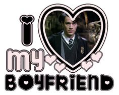 i love my boyfriend from harry potter and he is in the shape of a heart