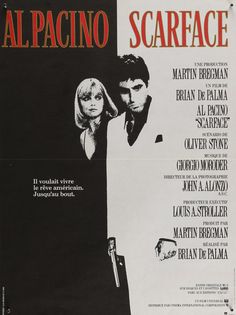 Scarface- Al Pacino - Authentic Vintage Poster Al Pacino Scarface, Oliver Stone, Sharon Osbourne, I Love Cinema, Michelle Pfeiffer, Jake Paul