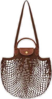 Luxury Brown Crochet Bag For Shopping, Luxury Brown Crochet Bag For Travel, Brown Luxury Crochet Bag With Woven Leather, Luxury Brown Crochet Bag For Daily Use, Luxury Brown Crochet Bag With Woven Leather, Longchamp Le Pliage Filet, Longchamp Mini, Knit Bag, Spring Scents