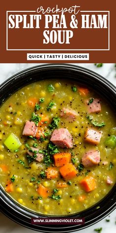 a bowl of split pea and ham soup