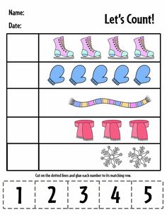 a printable worksheet for children to learn how to count the numbers in their shoes