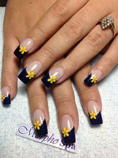 Azul y Margarita Art Designs Ideas, Manicure Nail Designs, Finger Nail Art, Fall Nail Art Designs, Fancy Nails Designs, French Nail Art, French Nail Designs, Pretty Nail Art Designs, Nail Art Designs Videos