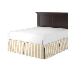 a bed with a wooden headboard and foot board on it's side, against a white background