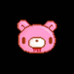 a pixel art pig with headphones on it's ears and eyes, in the dark