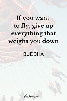 the quote if you want to fly, give up everything that weighs you down buddha