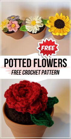 crochet flower pot holders with free pattern