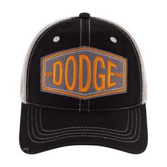 PRICES MAY VARY. DODGE TRUCK HAT: Stylish cotton and mesh truck driver hat featuring an embroidered vintage Dodge felt logo design on the front of the cap ONE SIZE: Ball cap features an adjustable snapback strap to allow for easy resizing to fit adult men and women's heads of all shapes and sizes LIGHTWEIGHT AND DURABLE: Adjustable hat is composed of lightweight and durable blend soft cotton and mesh material to allow for instant comfort when worn, and features a curved hat bill to keep botherso Outdoor Trucker Hat With Embroidered Logo, Trucker Visor Hat With Logo Patch, Trucker Cap With Embroidered Logo, Black Trucker Hat With Embroidered Patch, Trucker Hat With Logo Patch Visor, Trucker Hat With Logo Patch, Trucker Cap With Letter Patch, Vintage Black Trucker Hat With Embroidered Logo, Trucker Hat With Embroidered Logo, One Size