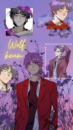 Purple aesthetic like wallpaper ig Wolf Keum Weak Hero Fanart, Seongje Geum, Example Of Letter, Wolf Keum Weak Hero, Wolf Keum, Wolf Hybrid Dogs, Wolf Face Paint, Wolf Base, Oni Samurai