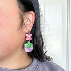 These earrings capture the essence of summertime and bring a touch of paradise to your ensemble. The vibrant colors and intricate details make these earrings truly stand out, adding a pop of color and fun to any outfit! Length: 2.5 inches Each design of earrings is unique and cannot be exactly replicated. Extremely light and comfortable to wear. Slight variation may occur compared to the pictures as they are handmade items. All earrings are made of acrylic with gold-plated stainless steel posts Makeup Wipes, Earring Cards, Embroidery Jewelry, Pop Of Color, Acrylic Earrings, Microfiber Cloth, Intricate Details, Polymer Clay Earrings, Clay Earrings