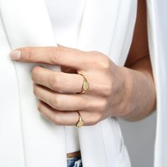 Gorjana Jewelry | Bespoke Gold Signet Ring – gorjana Signet Ring Gold, Earrings Stacking, Coil Ring, Gorjana Jewelry, Engraving Fonts, Orange Agate, Gold Signet Ring, 14k Gold Necklace, Mix Style