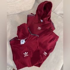 Men Adidas 3pc Jogging Suit. 3pcs Hoodie, Joggers & T-Shirt Included. Size: Xl Some Prices Are Firm And Some Are Negotiable. Inquire About Bundles For Cheaper Prices! Red Cotton Tracksuit For Winter, Red Cotton Athleisure Tracksuit, Red Cotton Sporty Tracksuit, Casual Red Sets For Streetwear, Red Sports Sets For Winter, Sporty Red Tracksuit For Winter, Sporty Red Winter Tracksuit, Red Winter Sports Sets, Sporty Red Tracksuit For Streetwear